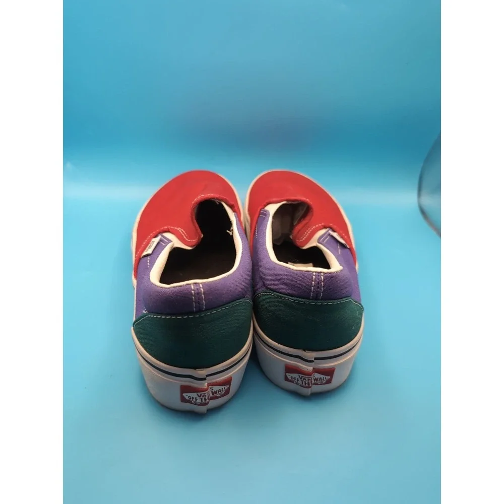 platform multicolor red purple green vans is mens‎ 6 women's 7.5